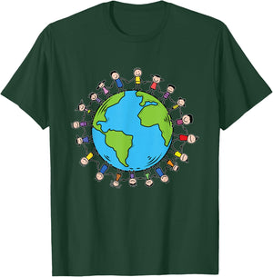 Earth Day With Happy Children Around the World - Save Earth T-Shirt - T-Shirt | Forest