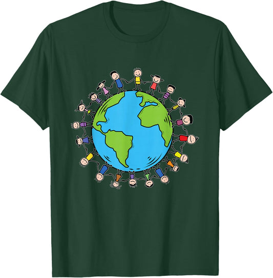 Earth Day With Happy Children Around the World - Save Earth T-Shirt - T-Shirt | Forest