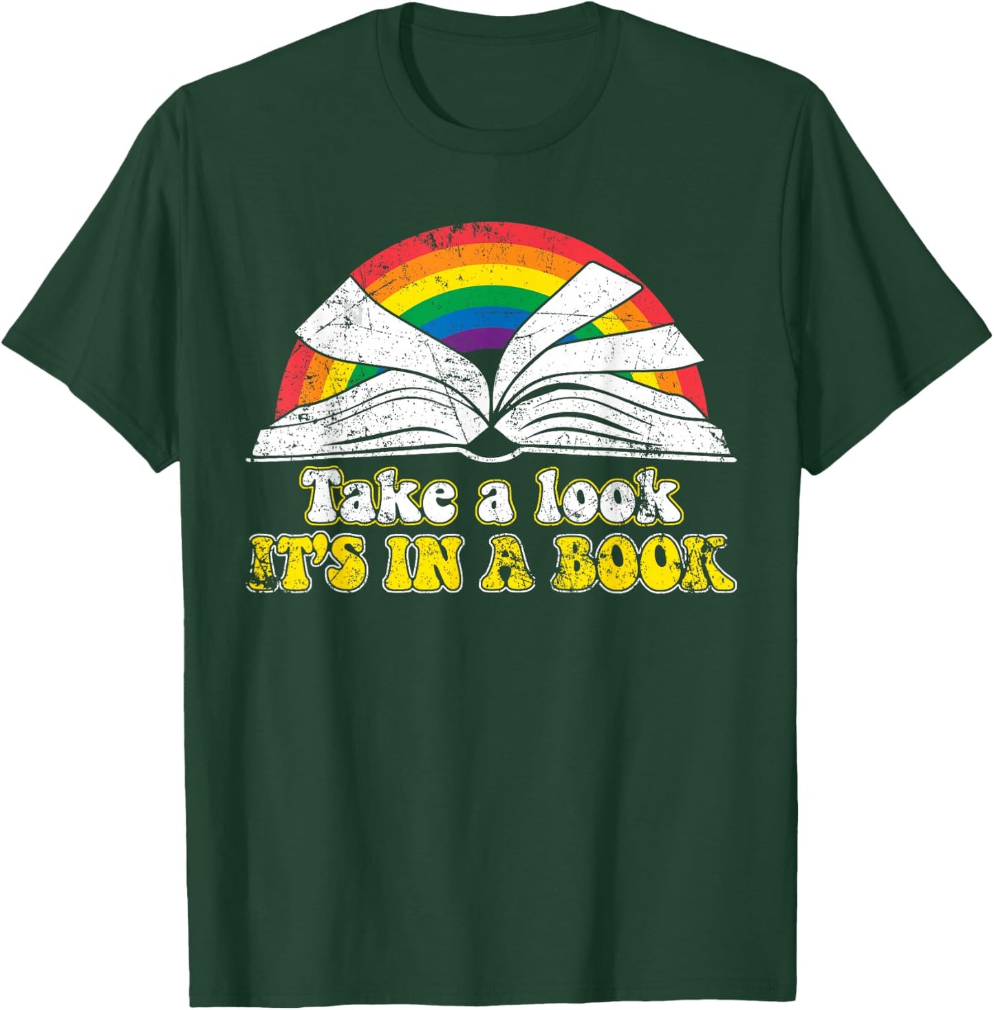 Love Reading Love Rainbows Gift Retro Rainbow T-Shirt - T-Shirt | Forest
