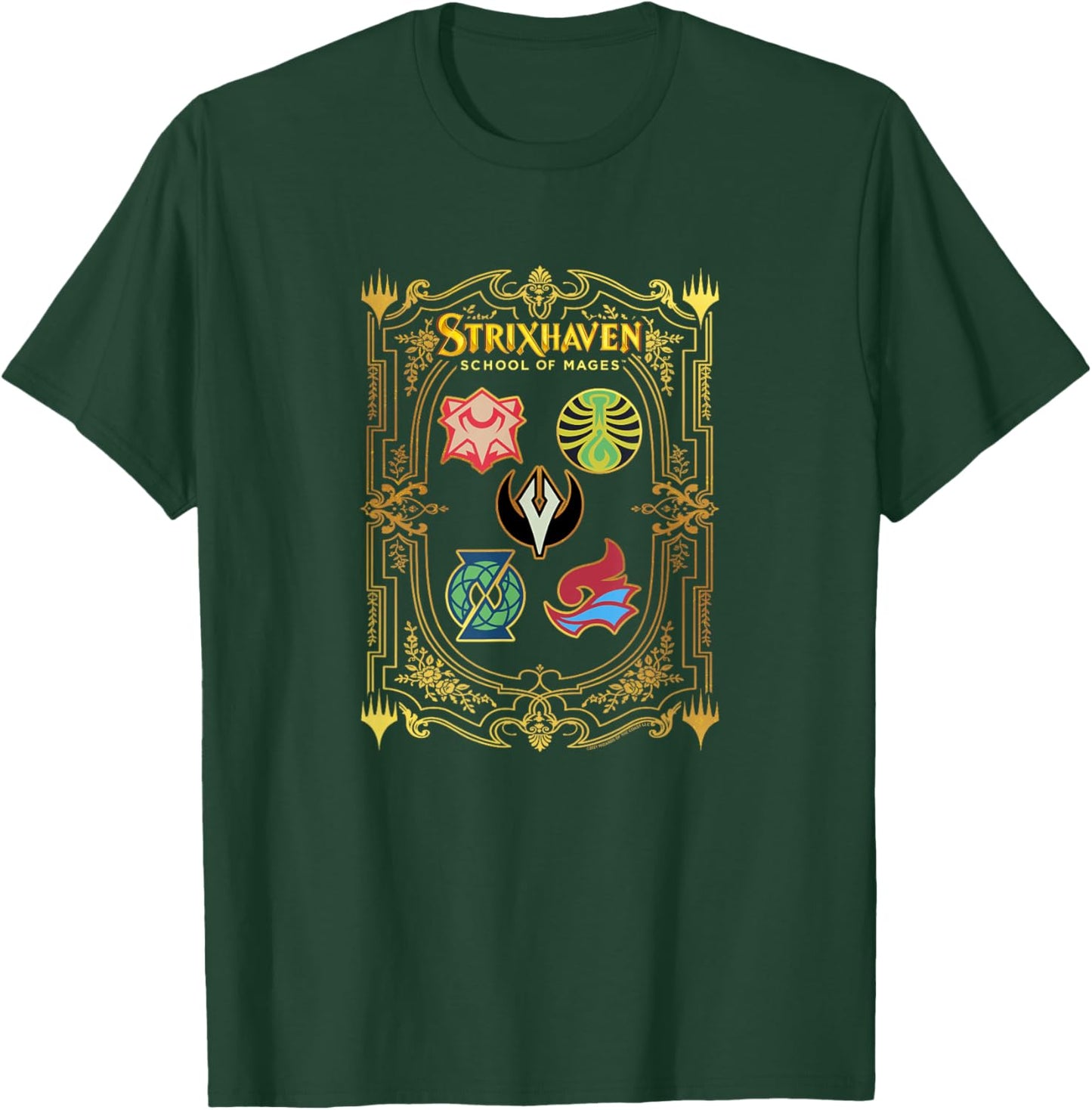 Magic: The Gathering Strixhaven Magic School Bordered Crests T-Shirt - T-Shirt | Forest