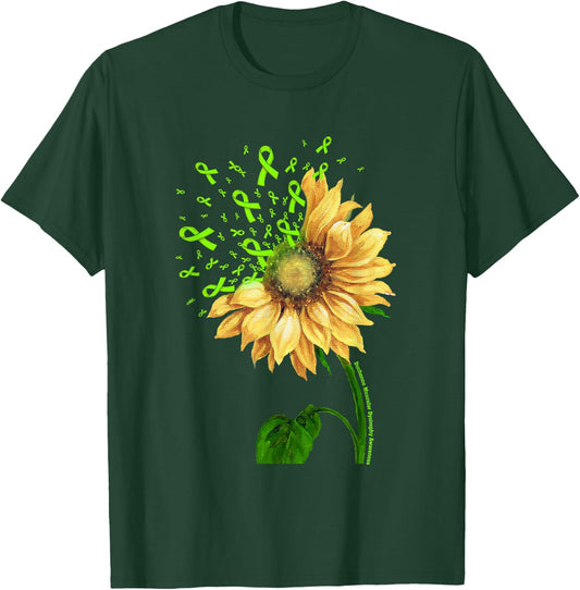 DUCHENNE MUSCULAR DYSTROPHY AWARENESS Sunflower Lime Ribbon T-Shirt - T-Shirt | Forest