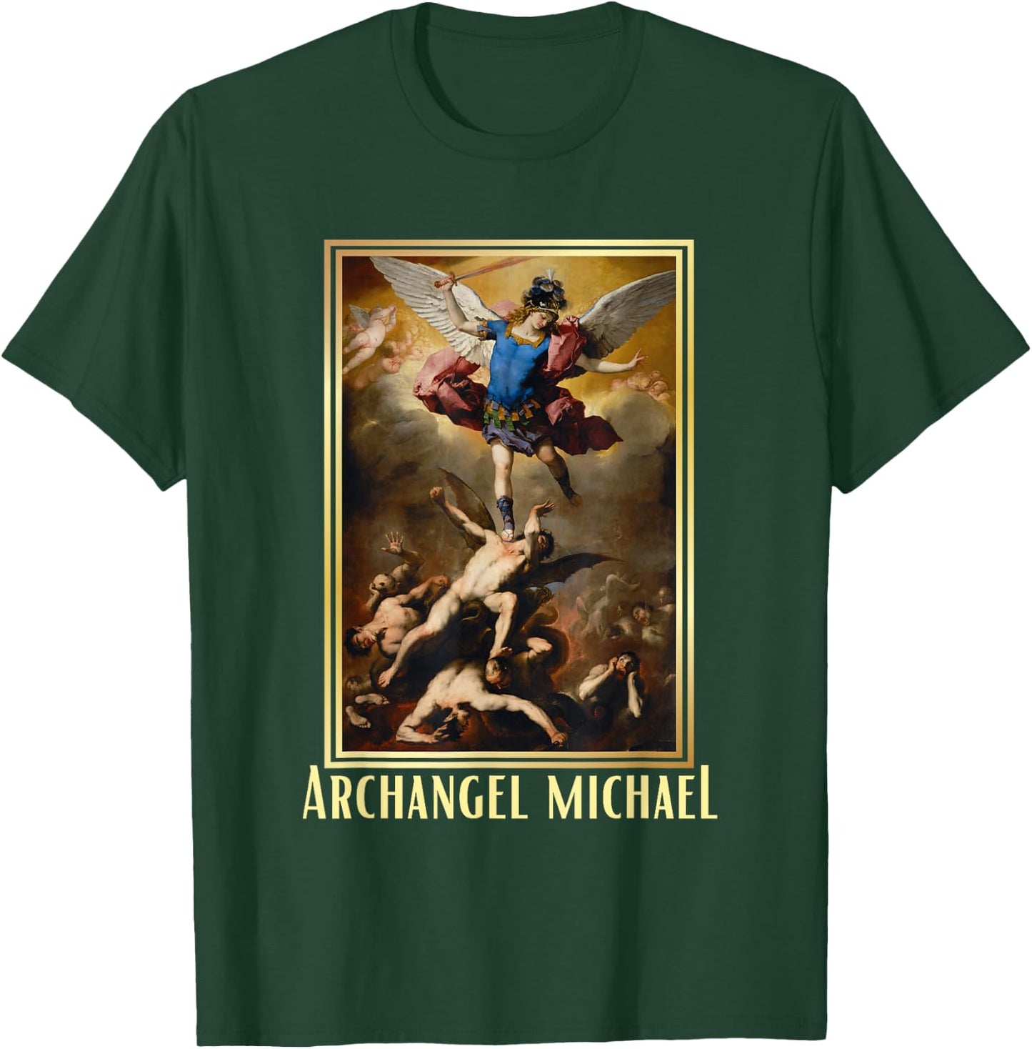 St Michael the Archangel - Protector Catholic Church Angel T-Shirt - T-Shirt | Forest