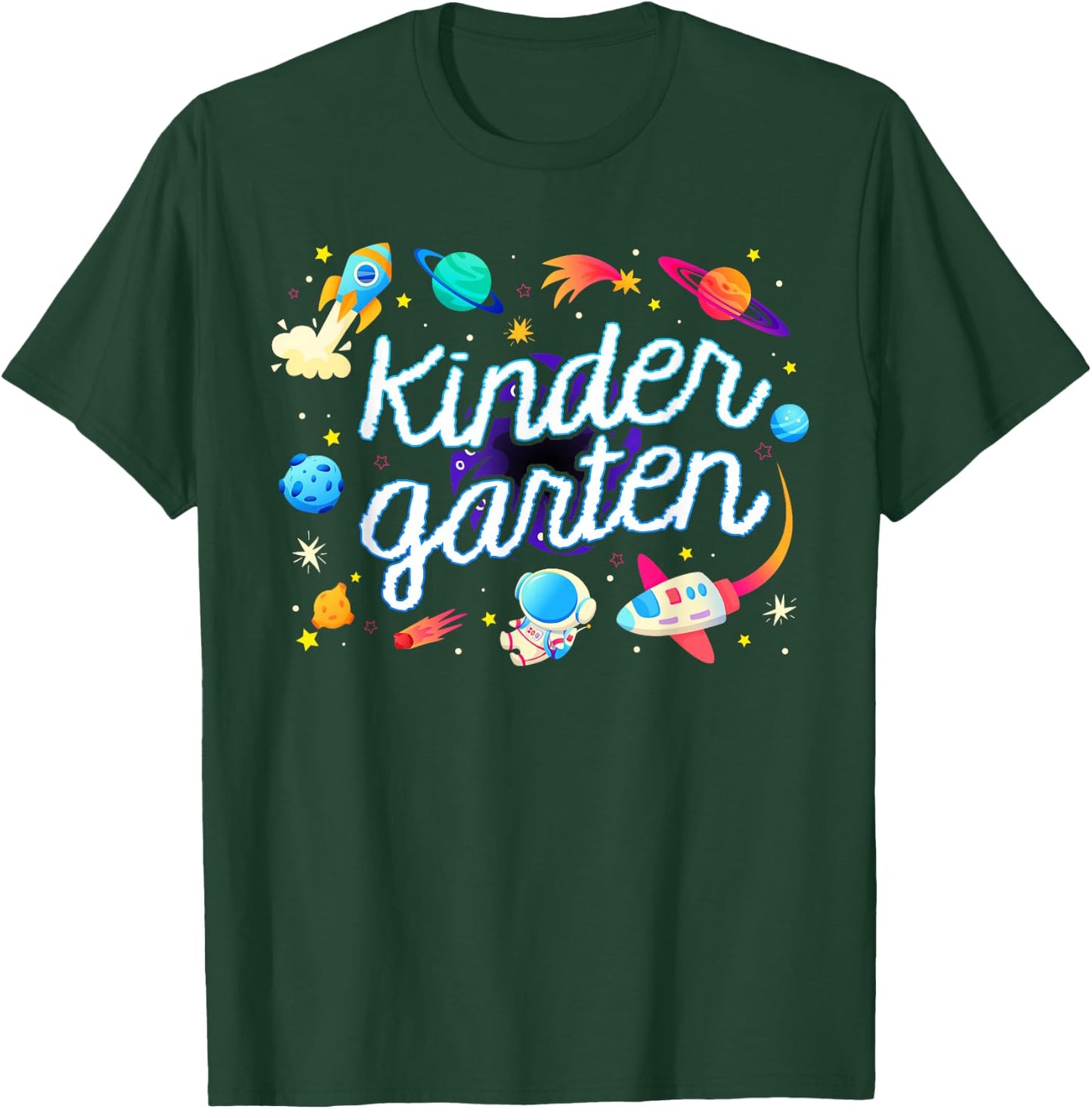 Kindergarten Astronaut Planets Space Back To School Kids T-Shirt - T-Shirt | Forest
