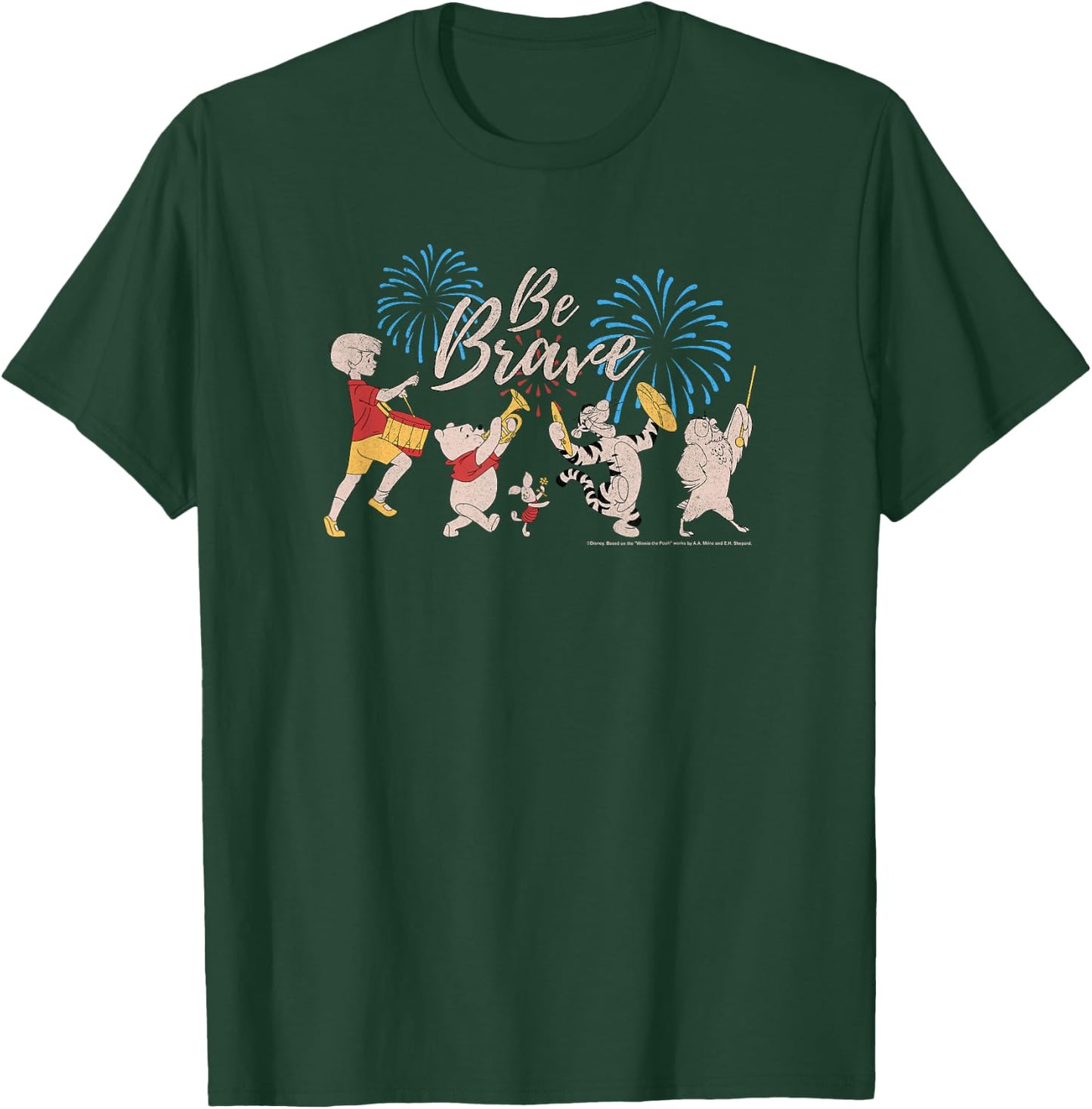 Disney Winnie The Pooh Be Brave 4th Of July Group T-Shirt - T-Shirt | Forest