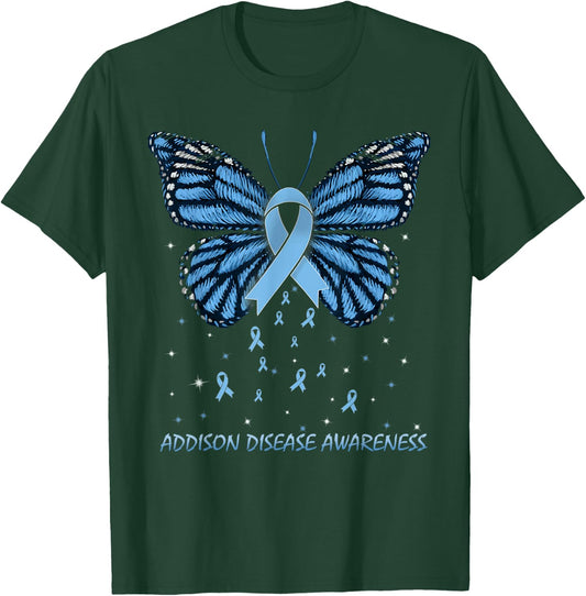 Addison Disease Awareness Butterfly T-Shirt - T-Shirt | Forest