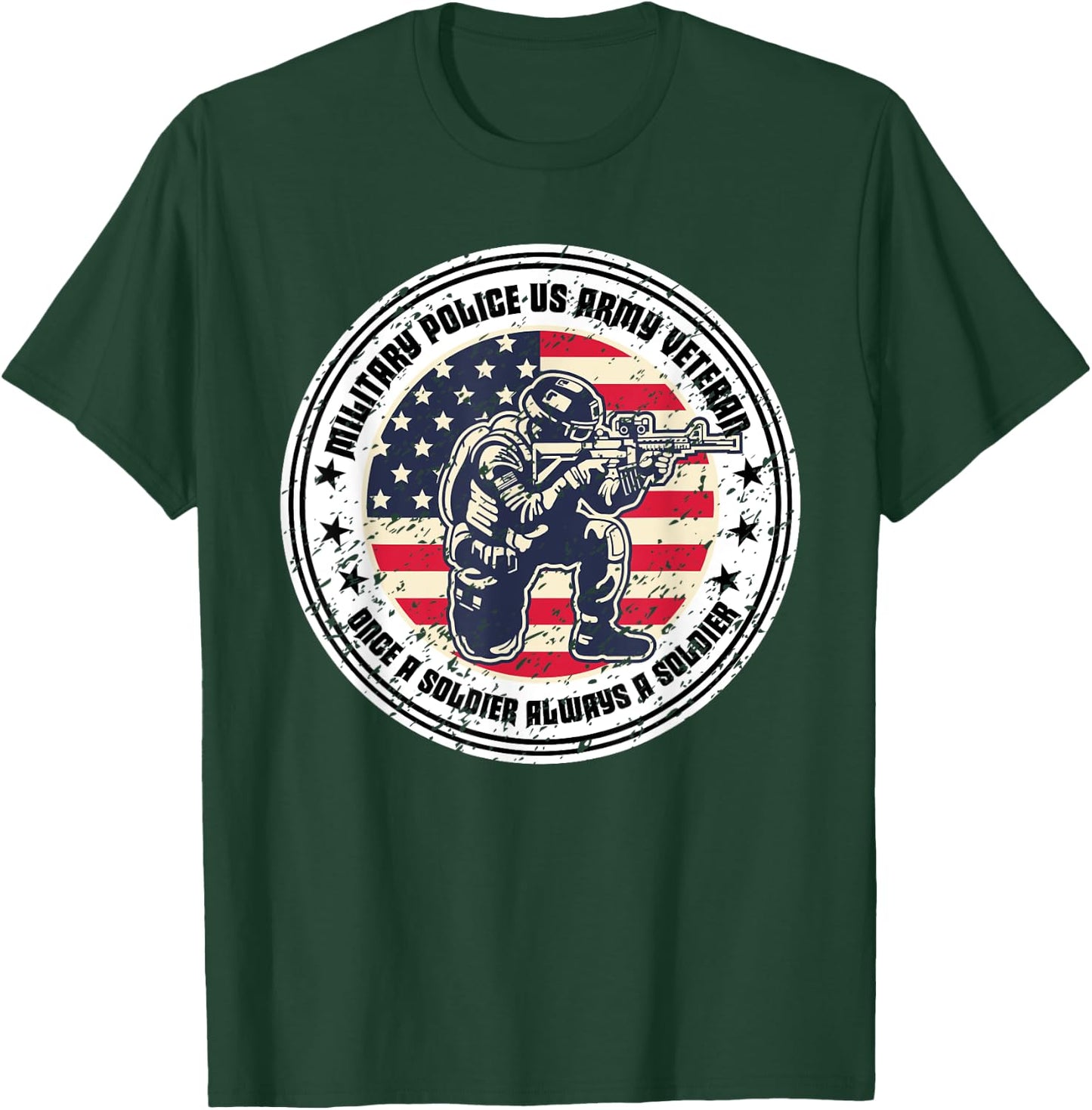 Military Police Vintage Cool Veteran USA American Proud T-Shirt - T-Shirt | Forest