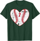 Baseball Distressed Heart Number 7 Sports Gift T-Shirt - T-Shirt | Forest