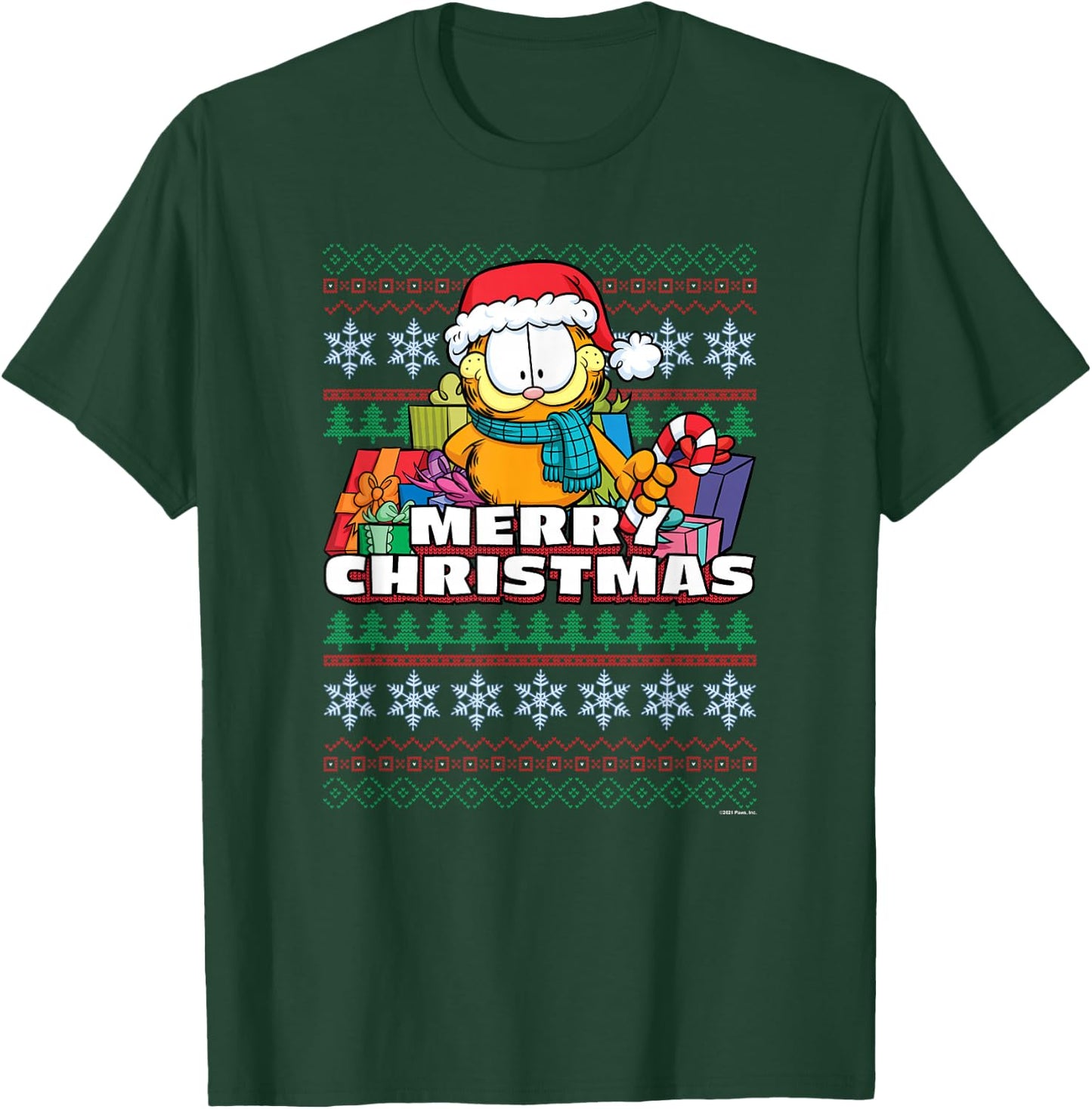 Garfield Christmas Santa Garfield Ugly Sweater T-Shirt - T-Shirt | Forest