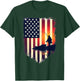 American Flag 4th of July Fish Fisherman Funny Bass Fishing T-Shirt - T-Shirt | Forest