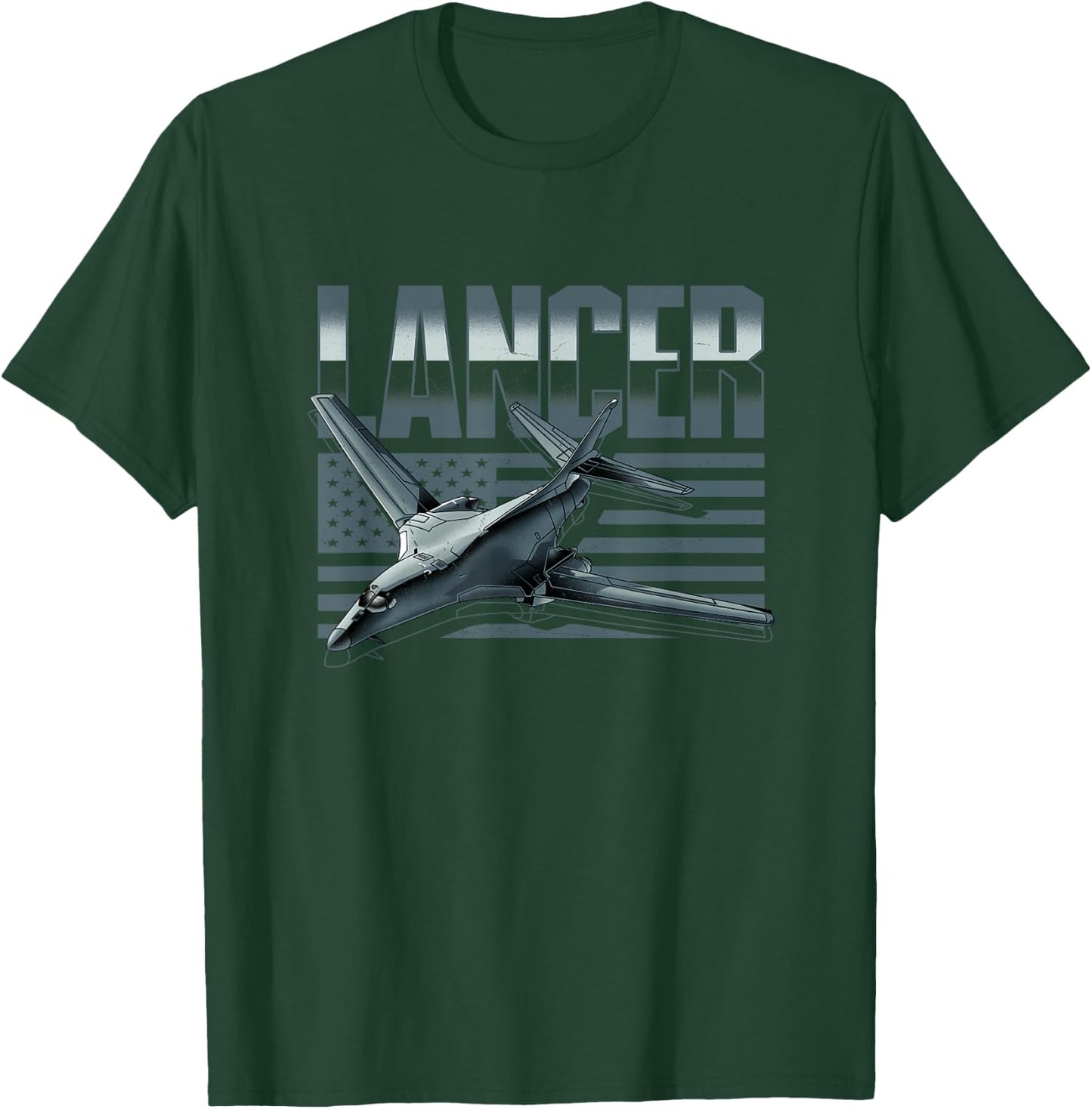 USA B1 Lancer Military Jet Bomber Airplane T-Shirt - T-Shirt | Forest
