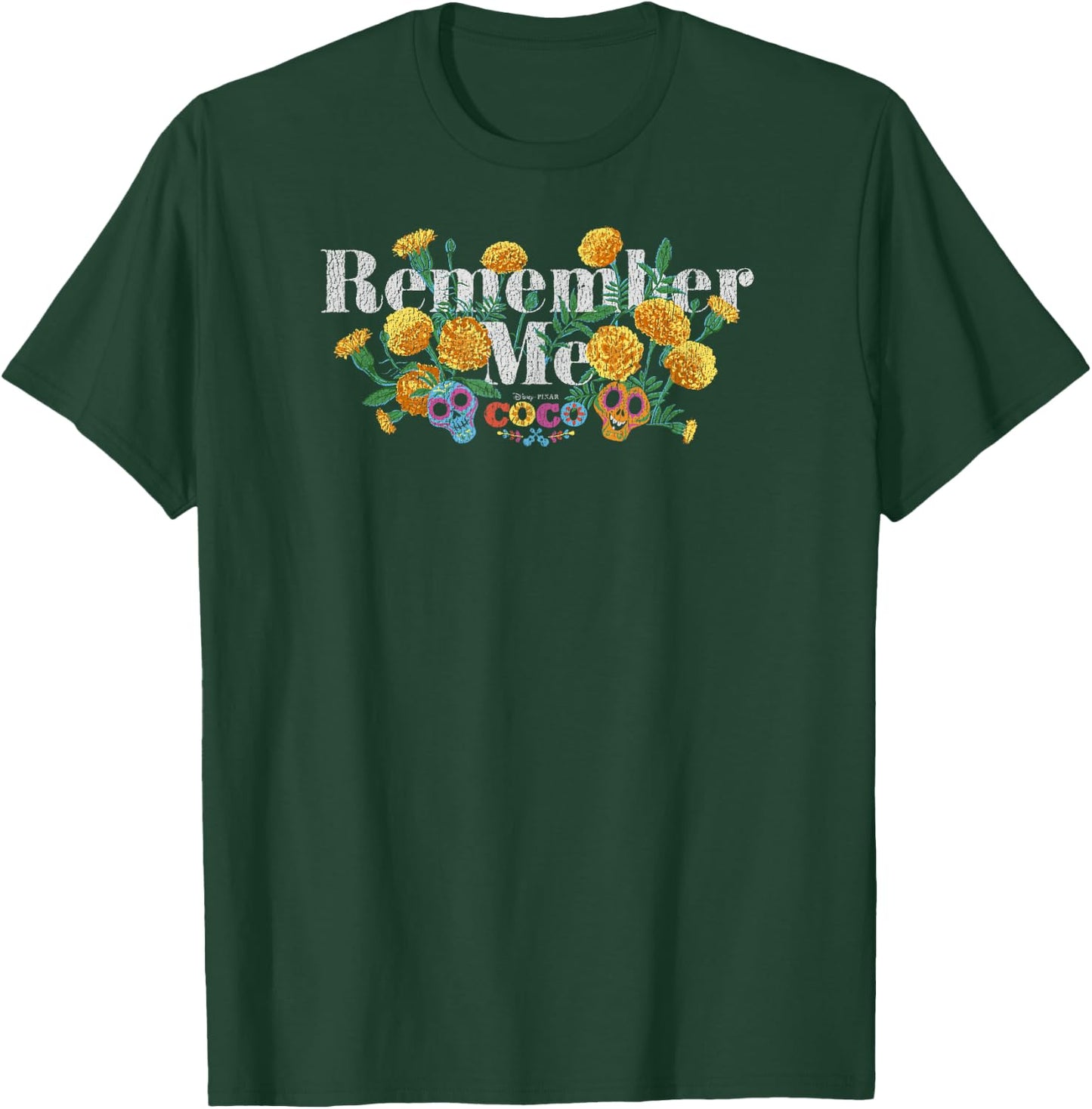 Disney Pixar Coco Remember Me Floral Logo T-Shirt - T-Shirt | Forest