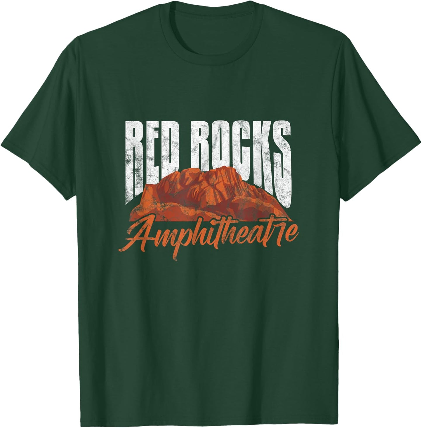 Red Rocks Amphitheatre Morrison Colorado Concerts Distressed T-Shirt - T-Shirt | Forest
