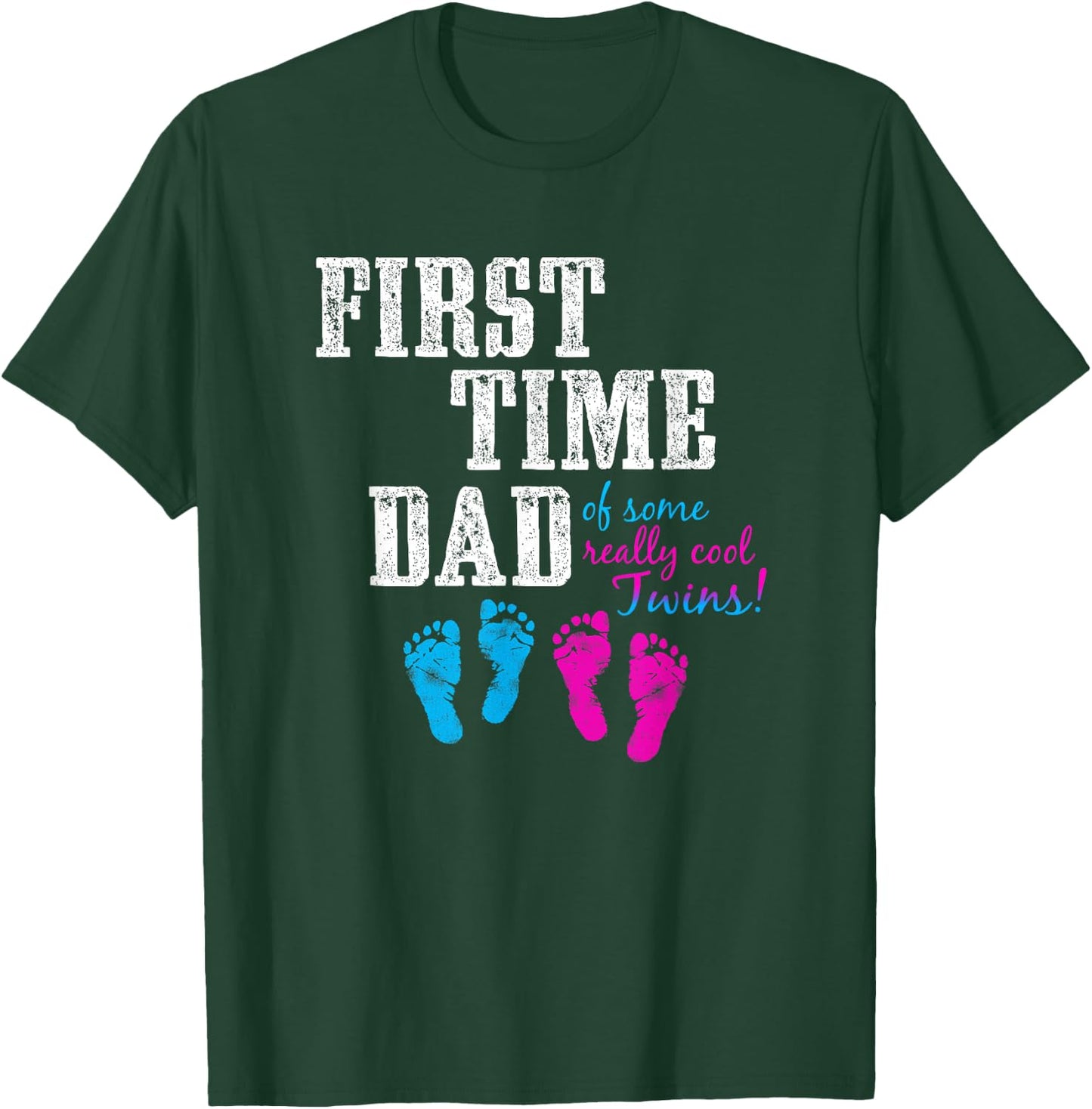 First Time Dad, Daddy of BG Twins, Father's Day Gift Shirt T-Shirt - T-Shirt | Forest