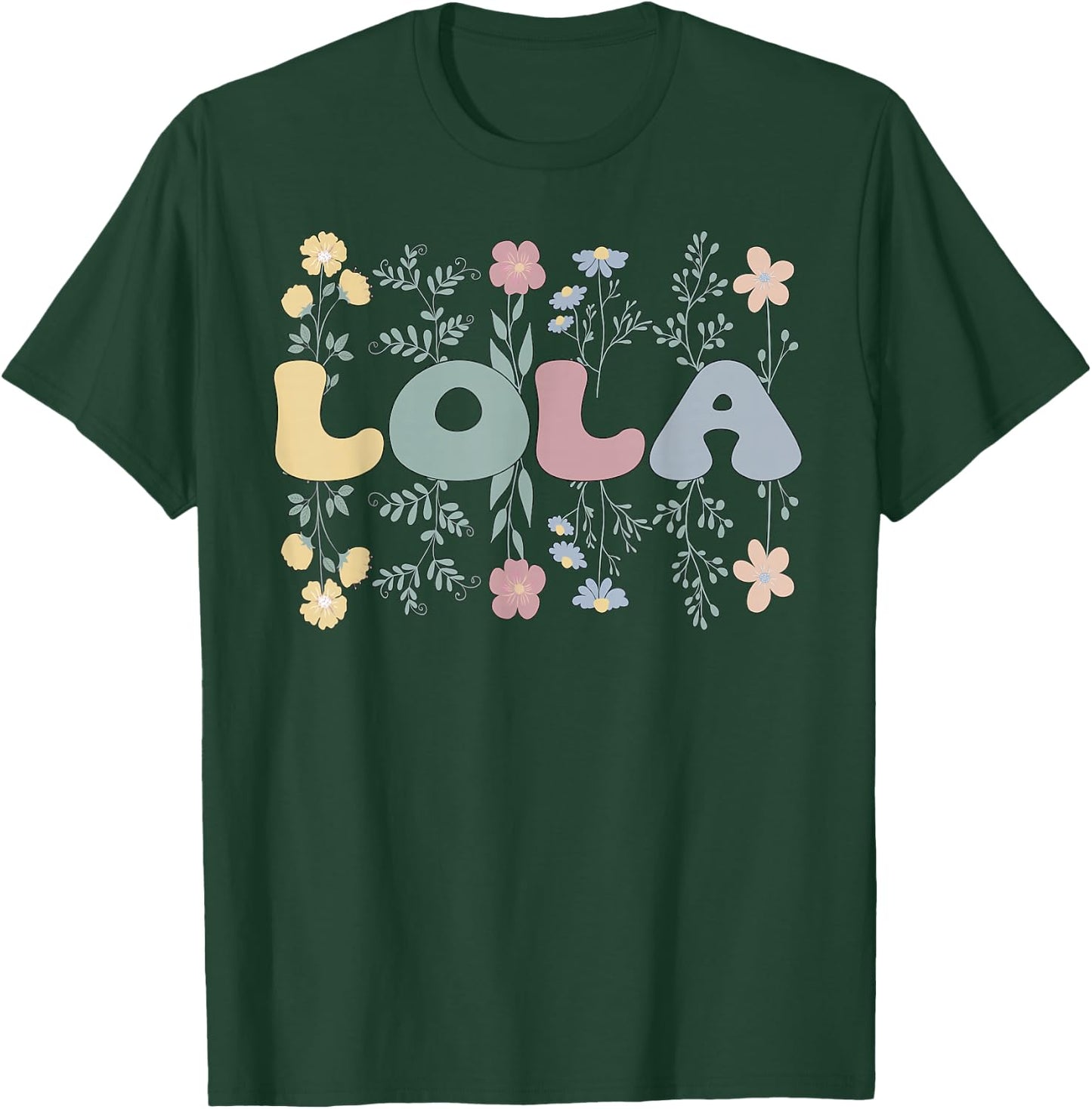 Groovy Lola Grandmother Flowers Lola Grandma T-Shirt - T-Shirt | Forest