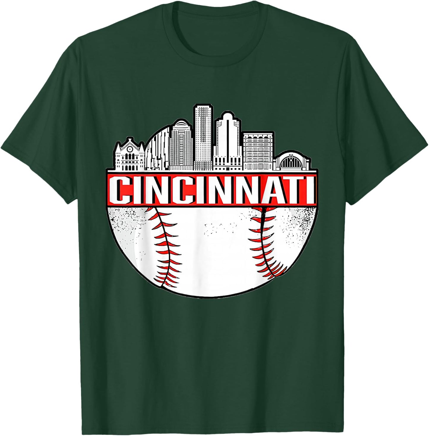 Vintage Cincinnati Ohio Skyline Apparel T-Shirt - T-Shirt | Forest