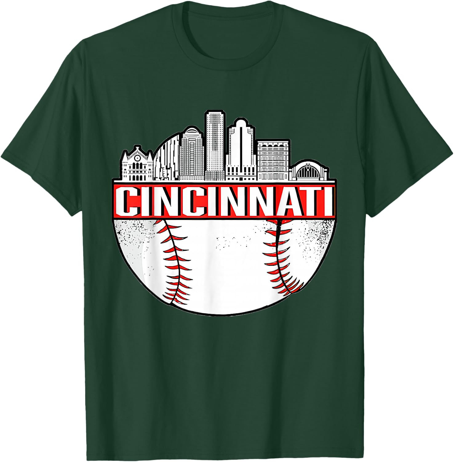 Vintage Cincinnati Ohio Skyline Apparel T-Shirt - T-Shirt | Forest