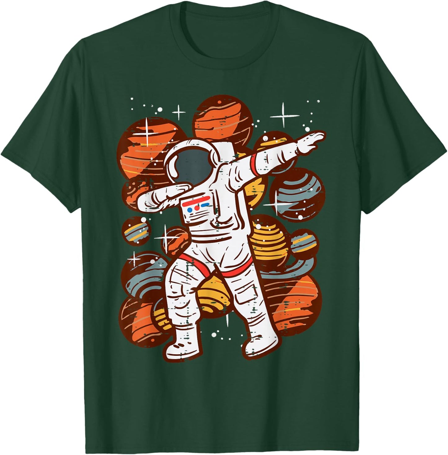 Dabbing Astronaut Planets Space Dance Boys Girls Kids Youth T-Shirt - T-Shirt | Forest