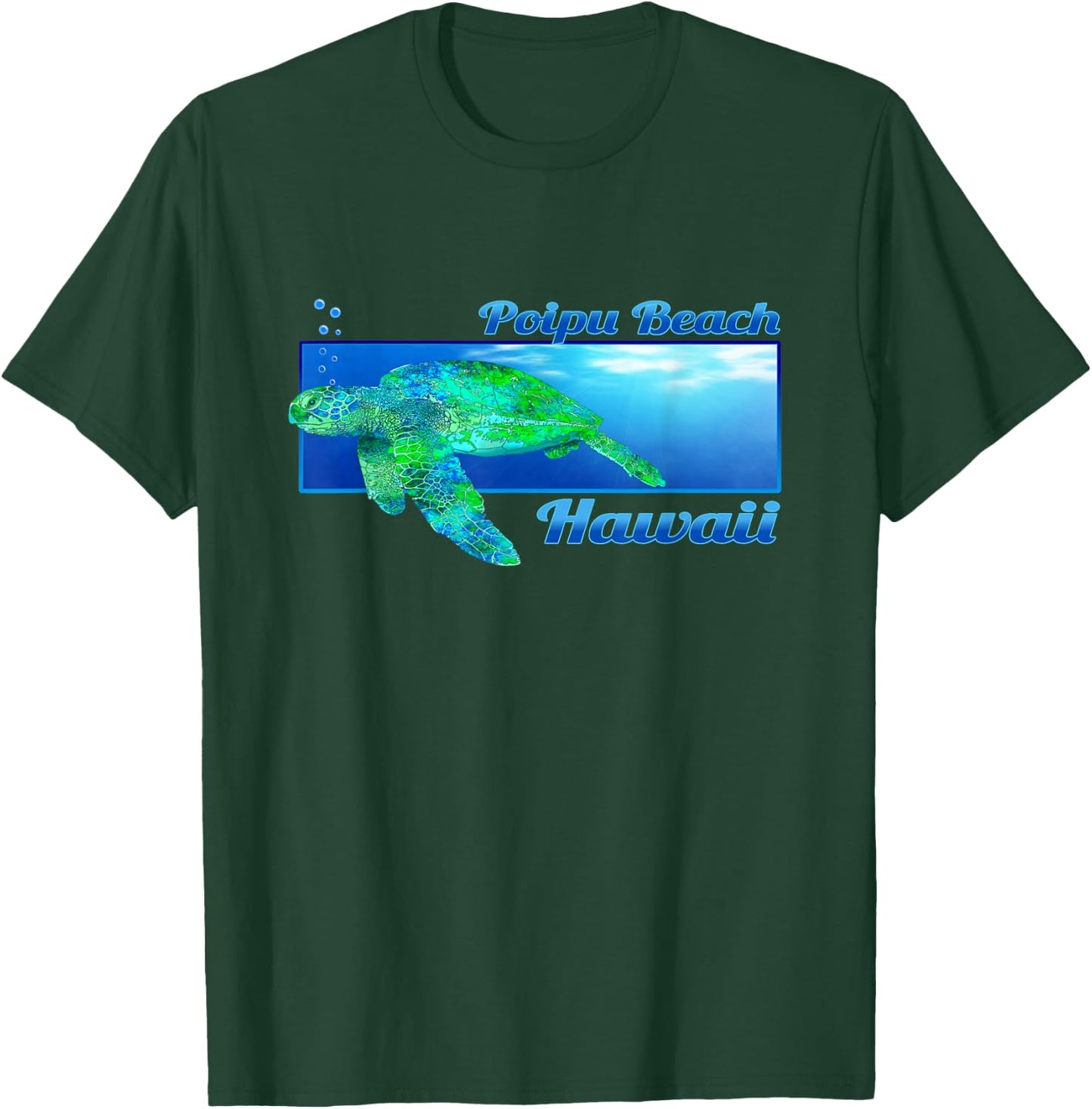 Poipu Beach Hawaii Swimming Honu T-Shirt - T-Shirt | Forest