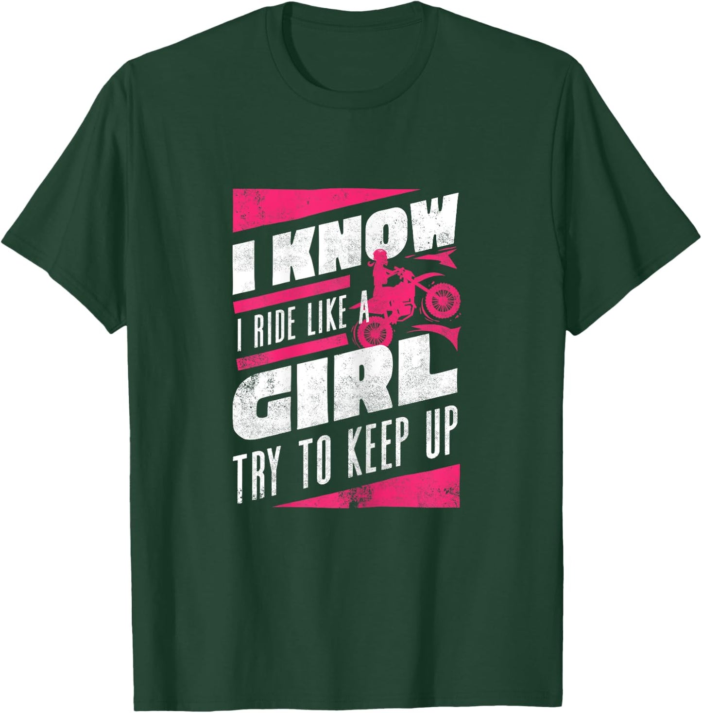 Funny Motorcycle Lover Graphic Women Girls Kids Motorbike T-Shirt - T-Shirt | Forest