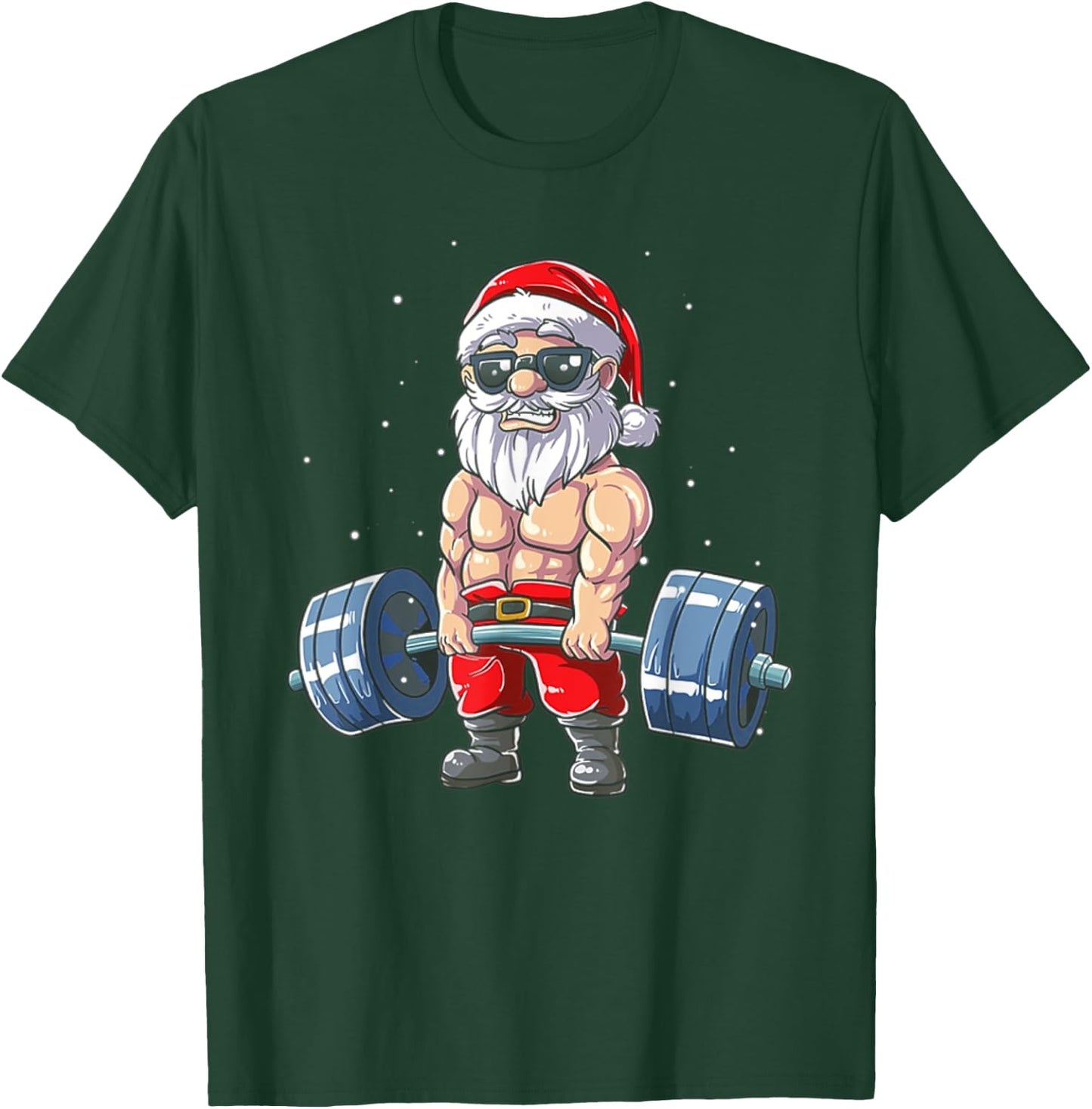 Weightlifting Santa Claus Christmas Fitness Gym T-Shirt - T-Shirt | Forest