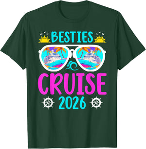 Besties Cruise Trip 2026 Vacation Best Friend Cruising T-Shirt - T-Shirt | Forest