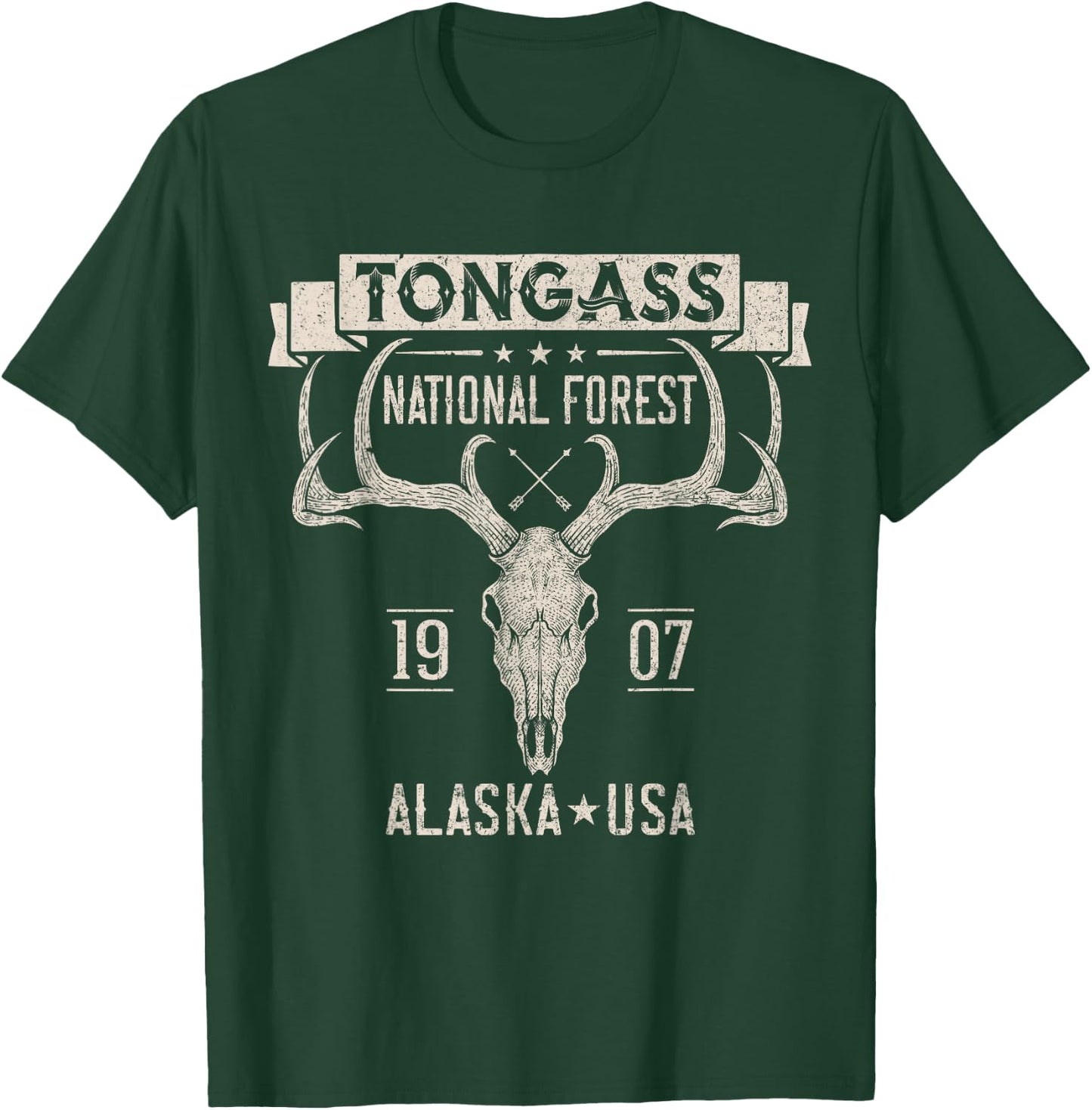 Tongass National Forest Alaska Elk Hiking Trails Souvenir T-Shirt - T-Shirt | Forest