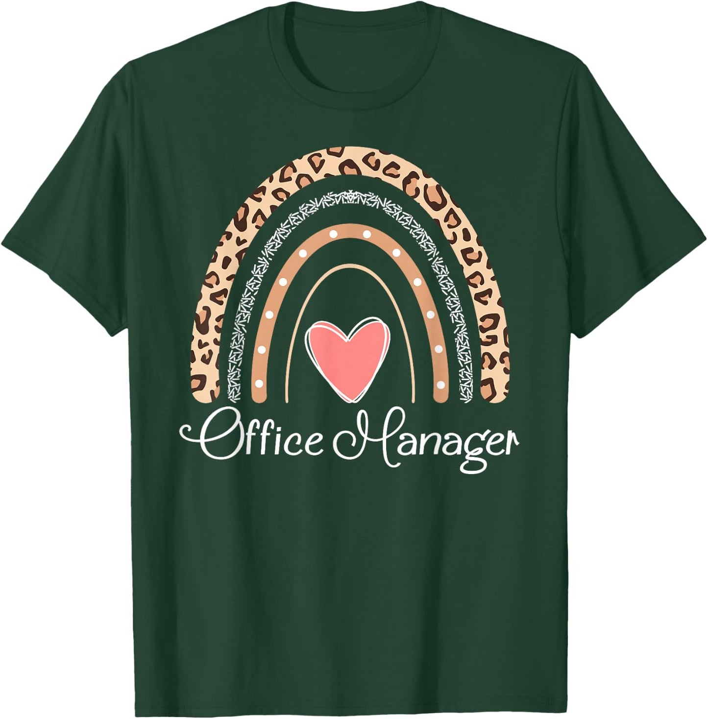 Office Manager Boho Rainbow Funny School Office Manager T-Shirt - T-Shirt | Forest