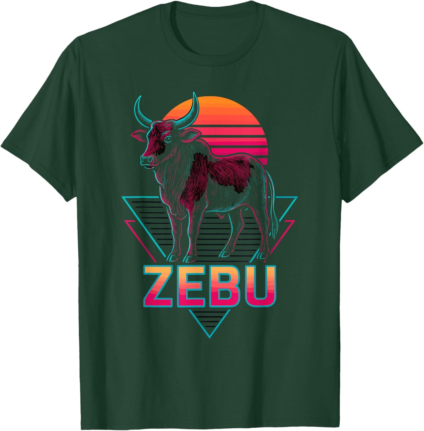 Zebu Retro T-Shirt - T-Shirt | Forest