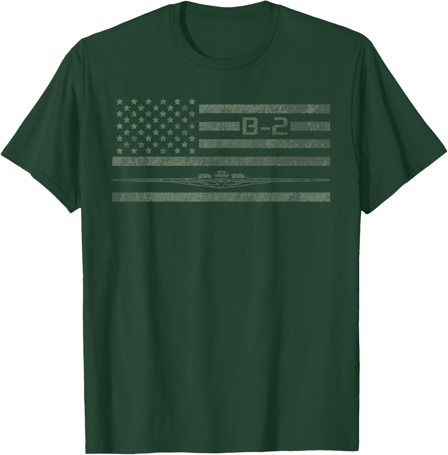 B-2 Stealth Bomber US Aircraft Airplane US Patriot T-Shirt - T-Shirt | Forest