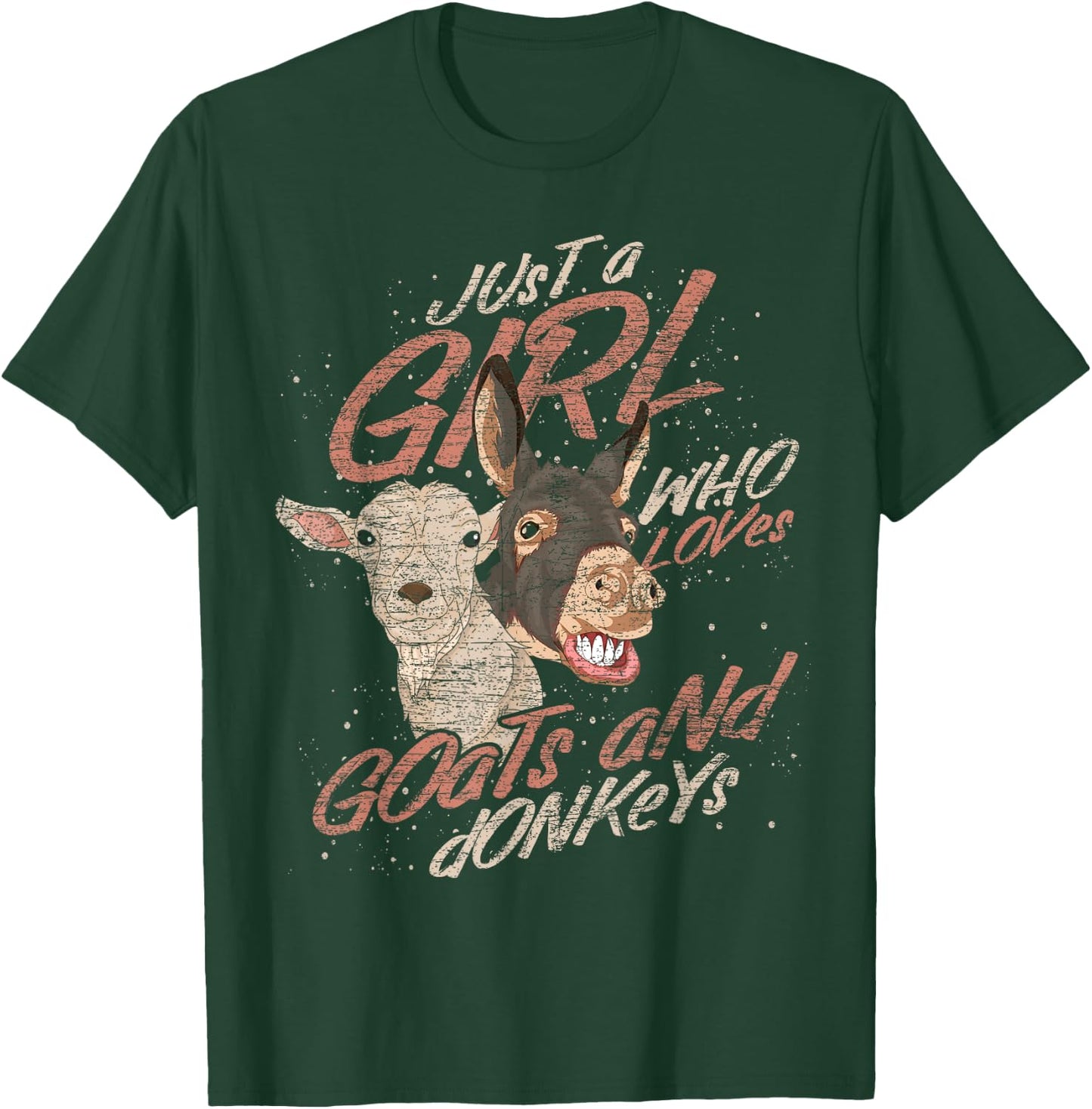 Just A Girl Who Loves Goats And Donkeys Farm Animal Goat T-Shirt - T-Shirt | Forest