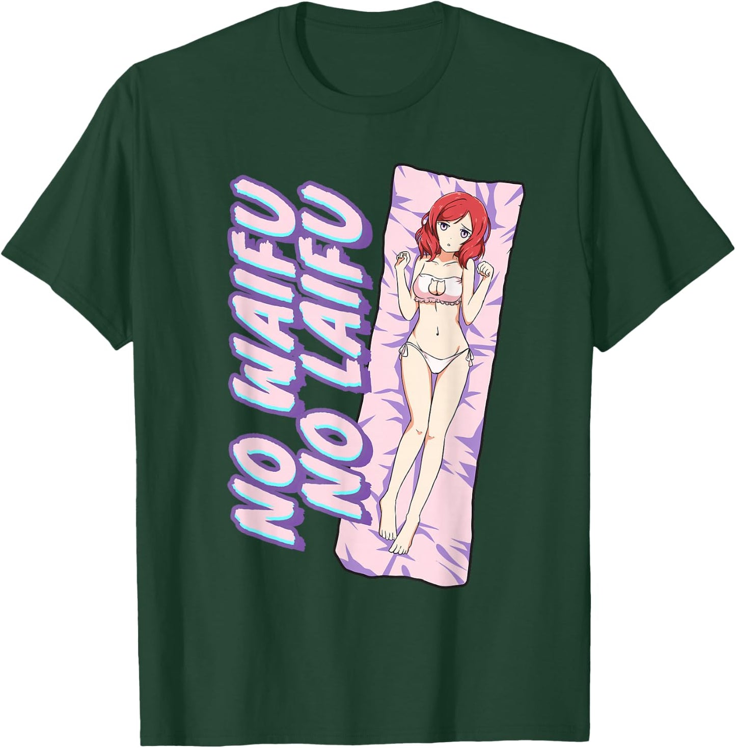 No Waifu No Laifu Anime Japanese Aesthetic Otaku T-Shirt - T-Shirt | Forest