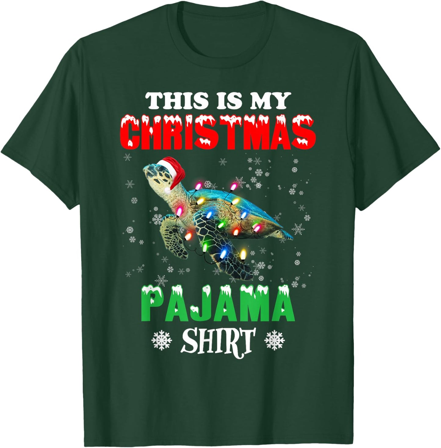 This is My Christmas Pajama Shirt Sea Turtle Christmas T-Shirt - T-Shirt | Forest