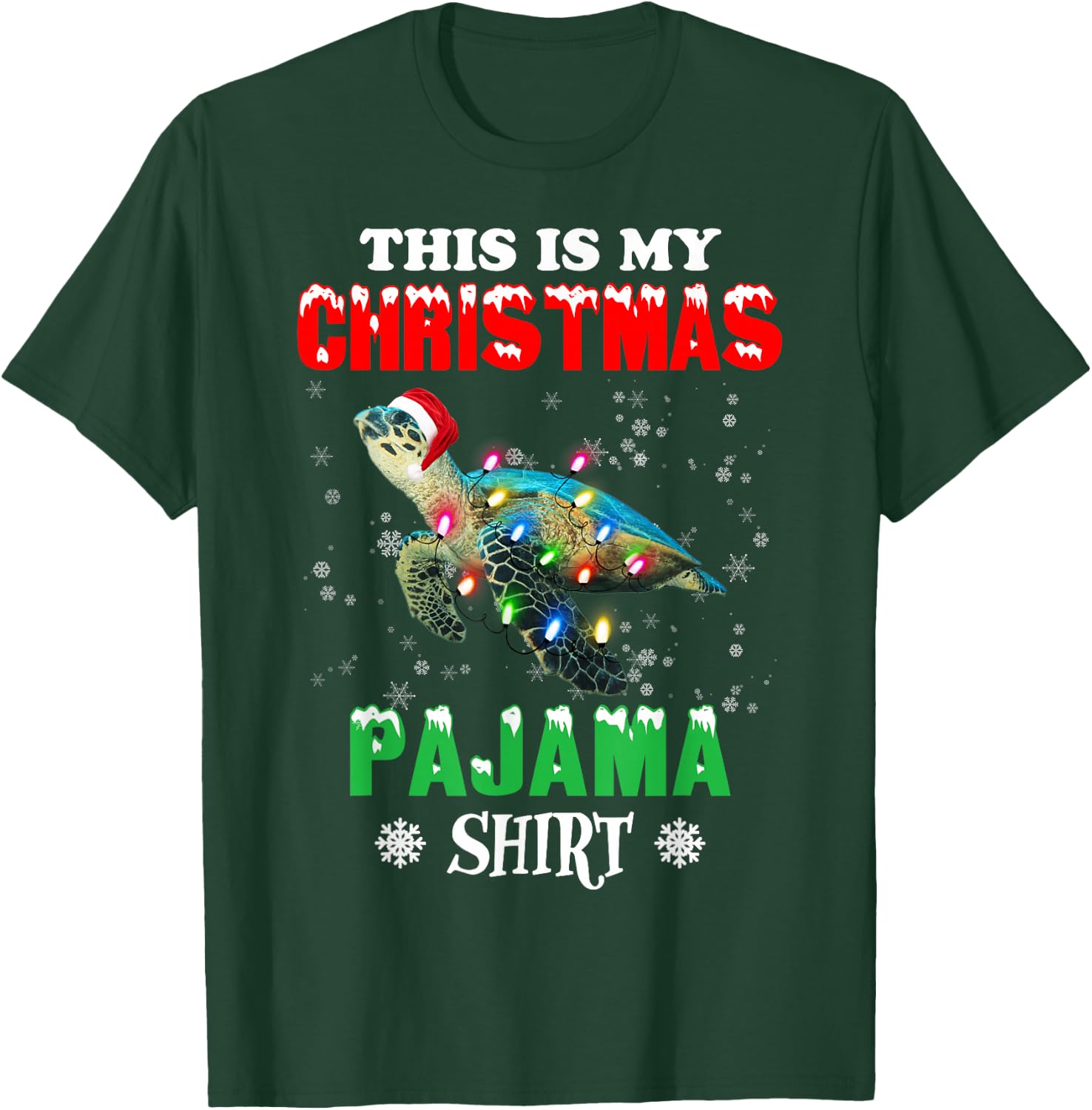 This is My Christmas Pajama Shirt Sea Turtle Christmas T-Shirt - T-Shirt | Forest