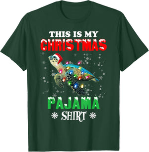 This is My Christmas Pajama Shirt Sea Turtle Christmas T-Shirt - T-Shirt | Forest