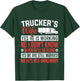 Truck Driver Trucker's Wife Yes He Is Working Women Trucker T-Shirt - T-Shirt | Forest