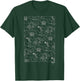 Twins Peaks Old Time Line Drawn Town Map Graphic T-Shirt - T-Shirt | Forest