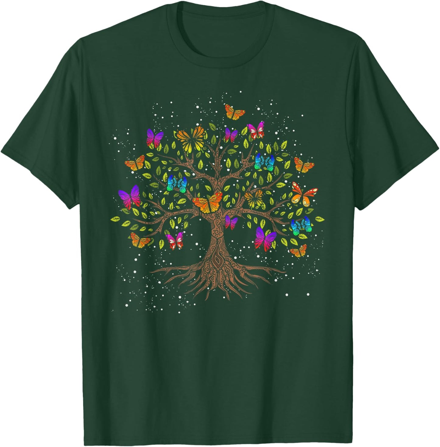 Colorful Insect Animal Butterfly Tree Beautiful Butterfly T-Shirt - T-Shirt | Forest