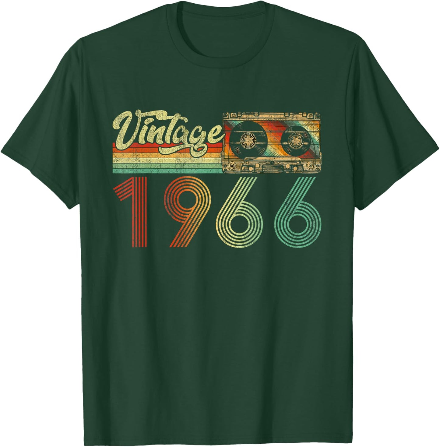 Vintage 1966 Cassette Tape 60th Birthday Gifts 60 Years Old T-Shirt - T-Shirt | Forest