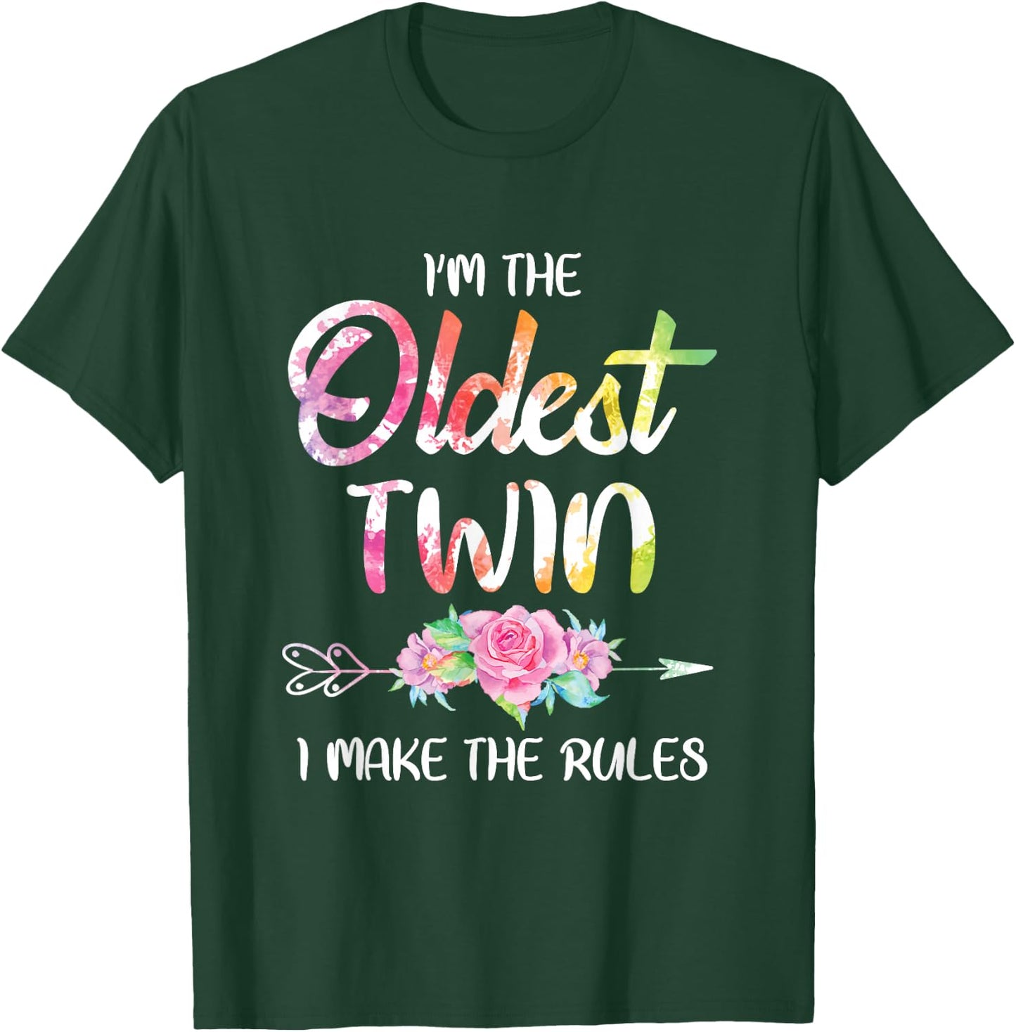Oldest Twin Shirt Sibling Birthday Funny Twins Matching T-Shirt - T-Shirt | Forest