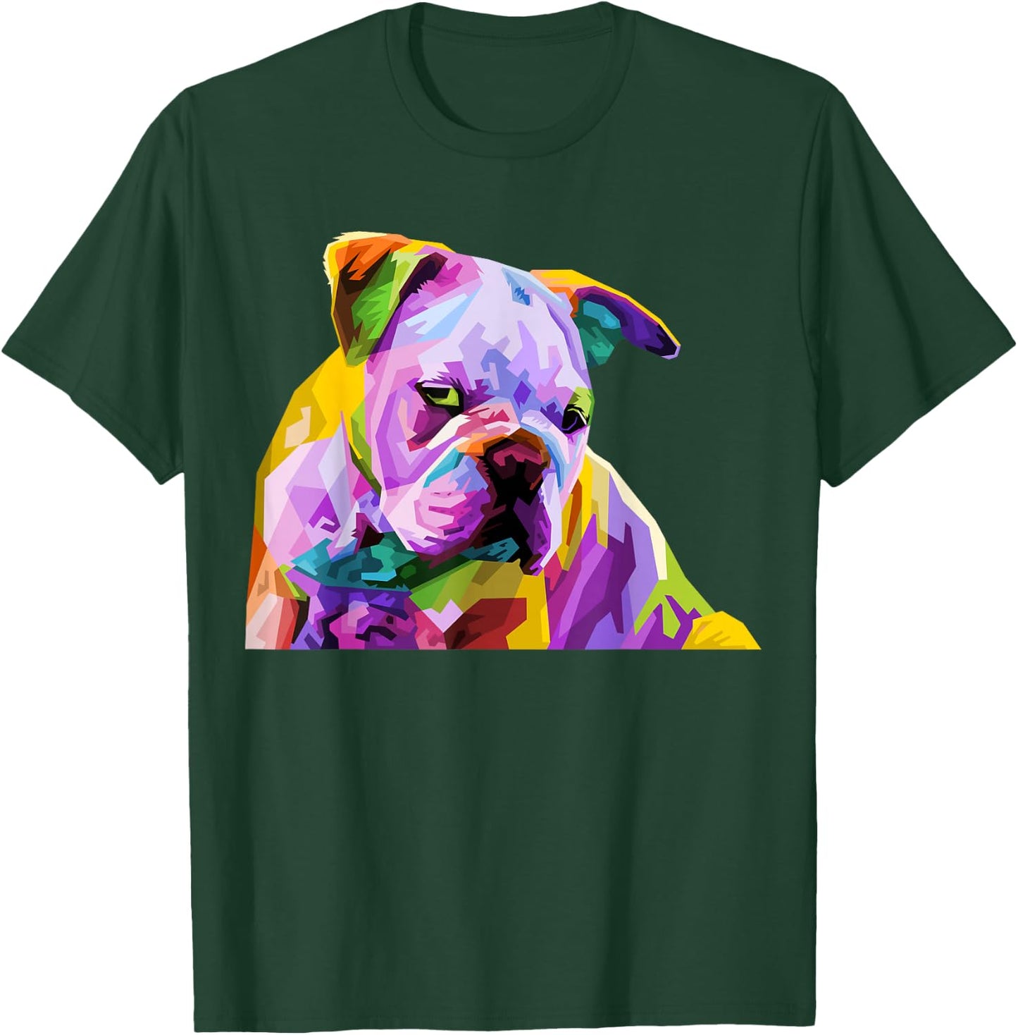 English British Bulldog Pop Art Portrait for Dog Owners T-Shirt - T-Shirt | Forest