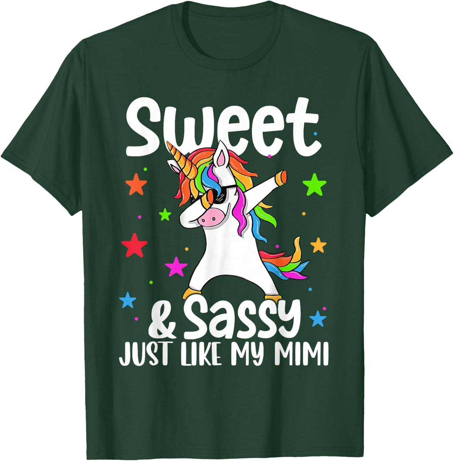 Sassy Like My Mimi Dabbing Unicorn Cute Grandma T-Shirt - T-Shirt | Forest