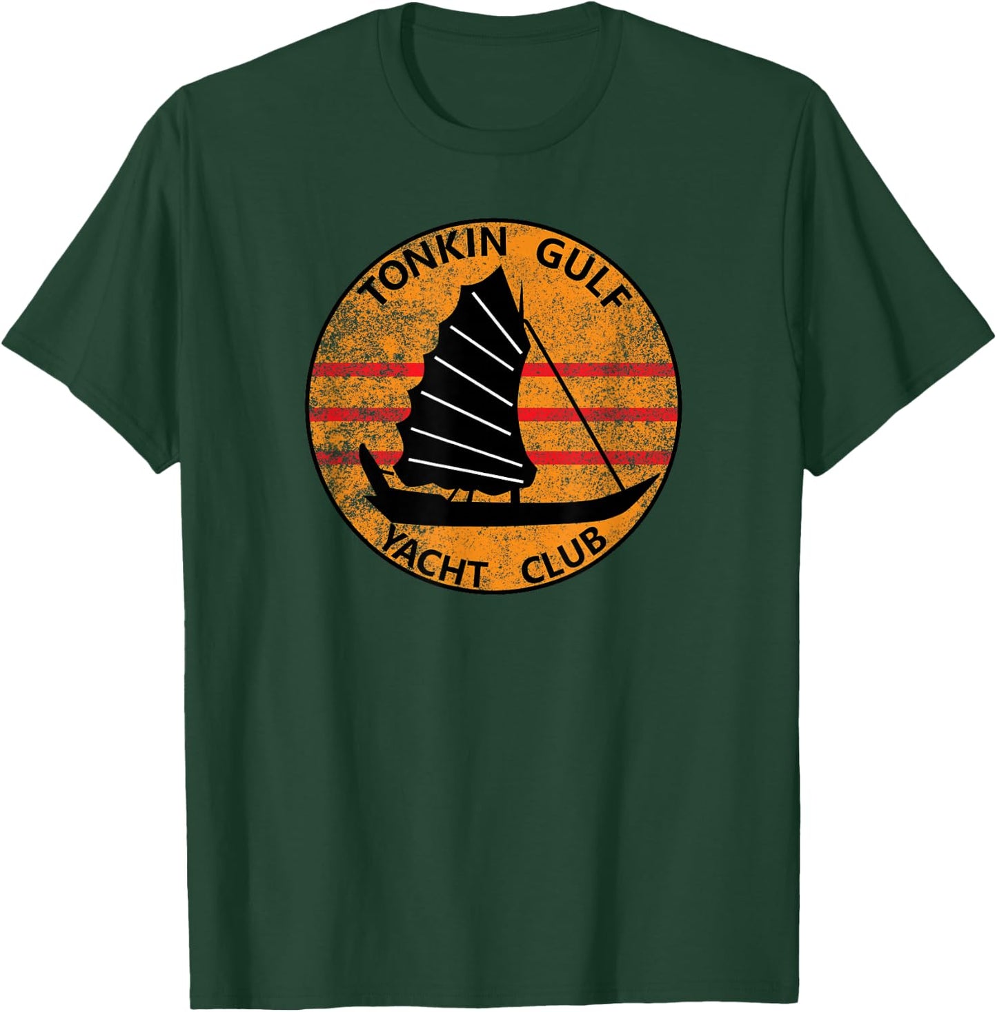 Tonkin Gulf Yacht Club 7th Fleet Vietnam Veteran Patch T-Shirt - T-Shirt | Forest