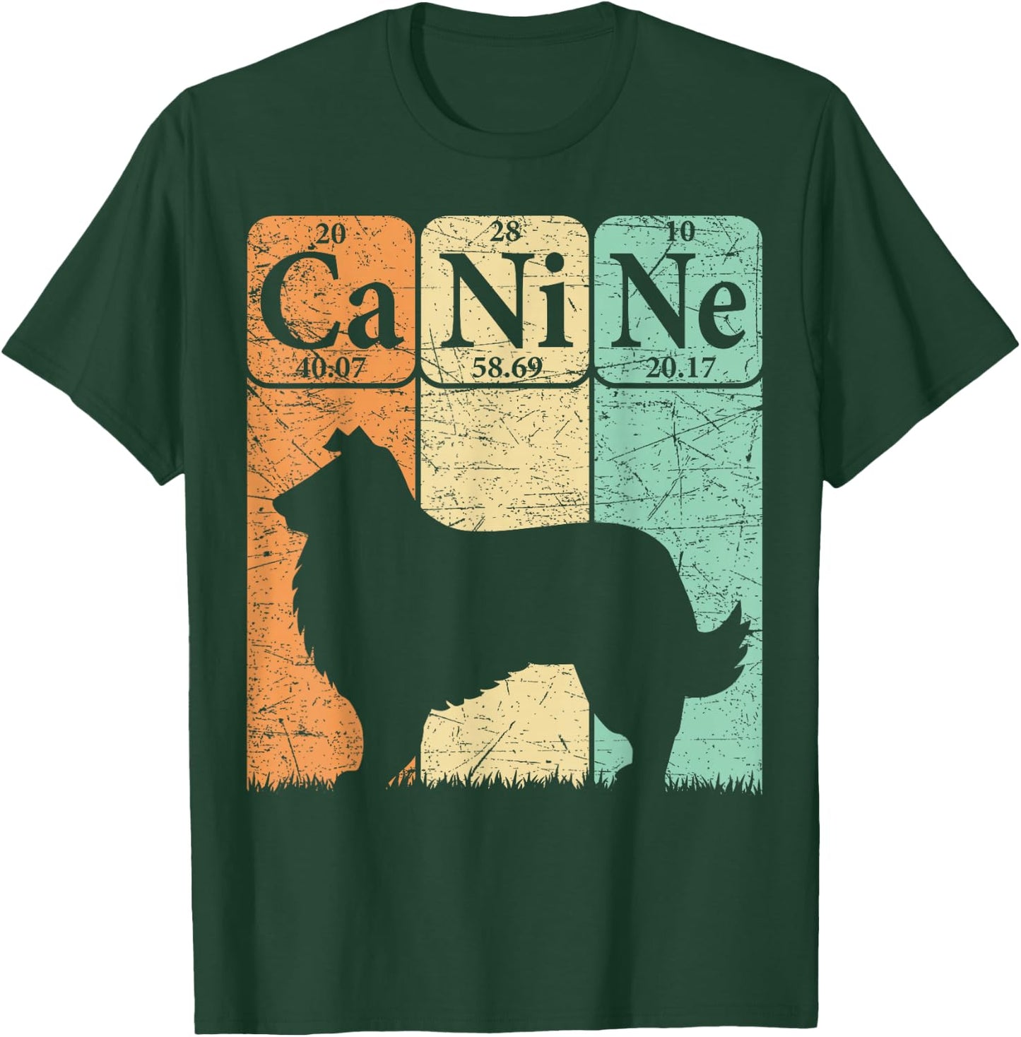 Rough Collie Periodic Table Elements Rough Collie Dog Lover T-Shirt - T-Shirt | Forest