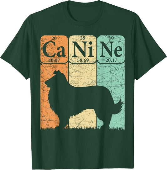 Rough Collie Periodic Table Elements Rough Collie Dog Lover T-Shirt - T-Shirt | Forest