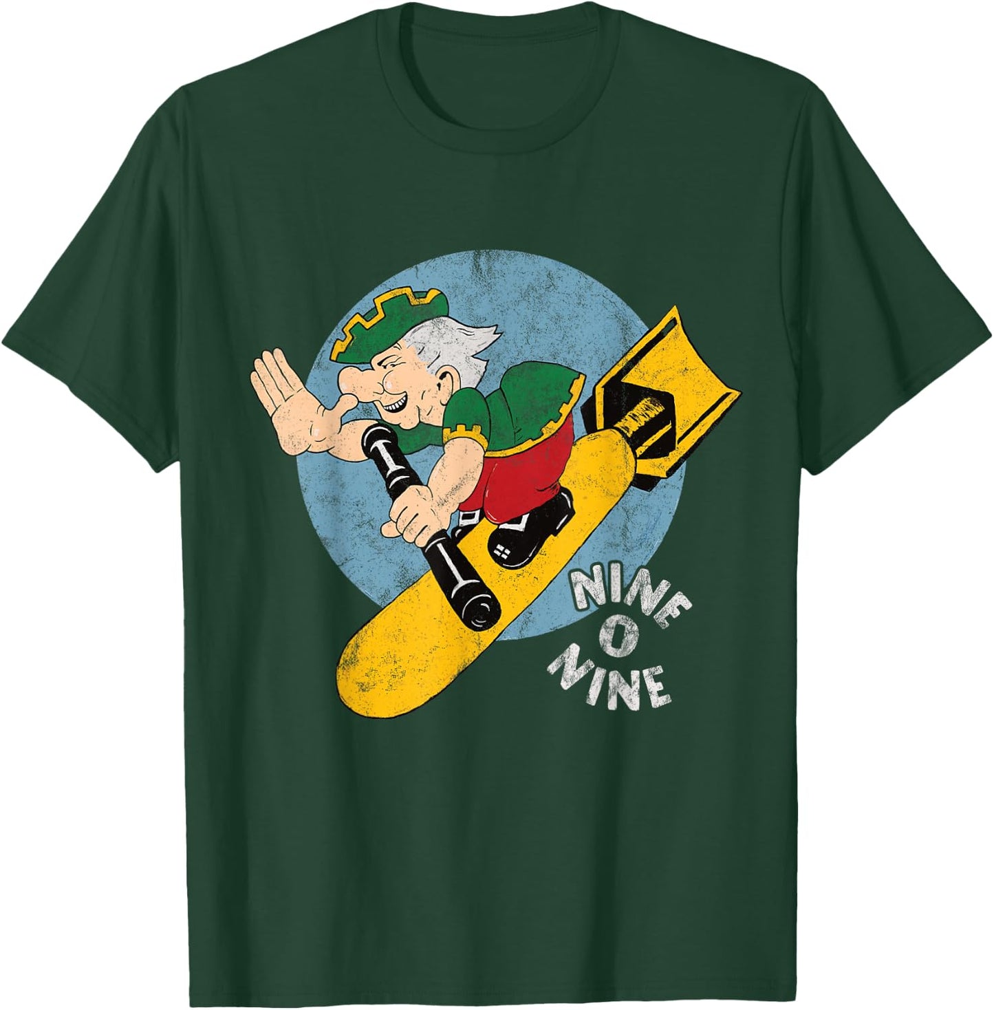 909 Apparel B-17 Nine-O-Nine Nose Art | B17 Flying Fortress WW2 Bomber T-Shirt - T-Shirt | Forest