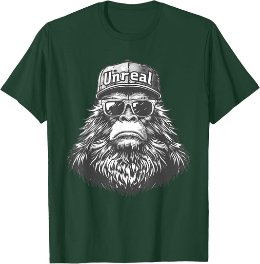 Bigfoot Unreal Funny Sasquatch Disguise Trucker Hat Shades T-Shirt - T-Shirt | Forest