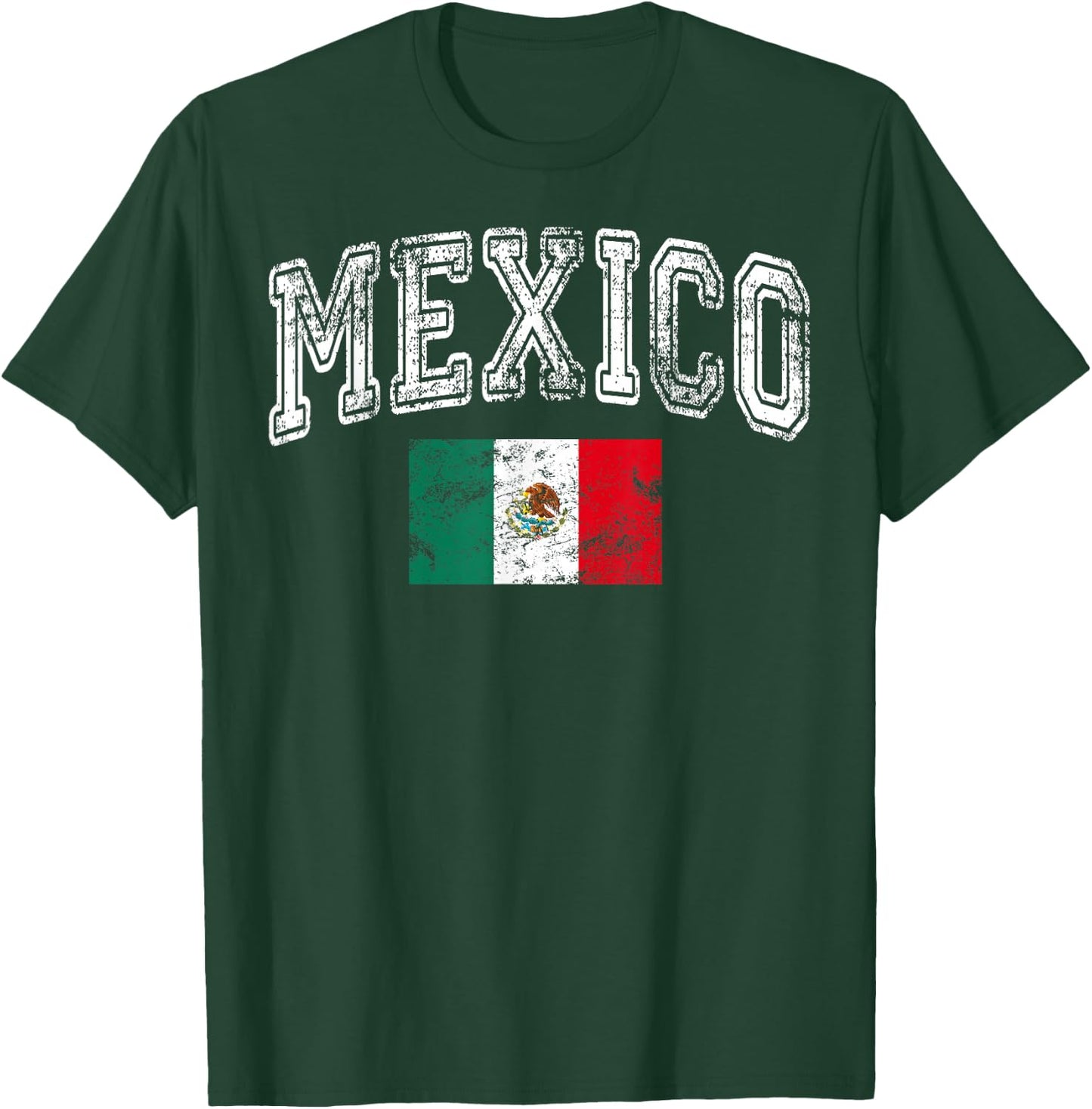 Vintage Mexico Flag Pride Mexican Party Fiesta Men Women Kid T-Shirt - T-Shirt | Forest