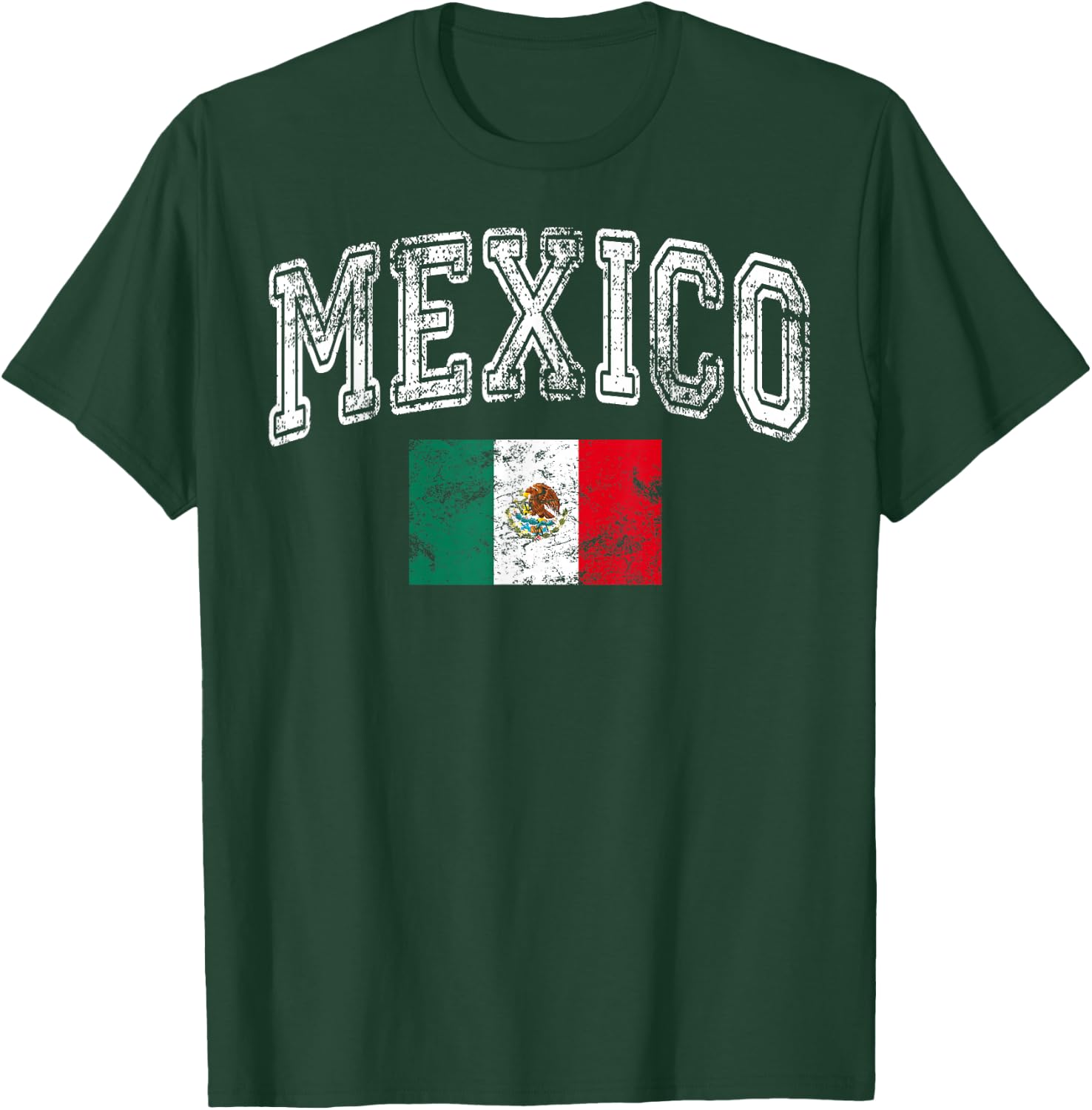 Vintage Mexico Flag Pride Mexican Party Fiesta Men Women Kid T-Shirt - T-Shirt | Forest