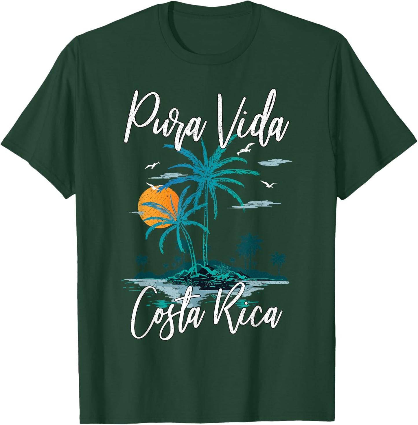Vintage Family Vacation Costa Rica Pura Vida Beach T-Shirt - T-Shirt | Forest