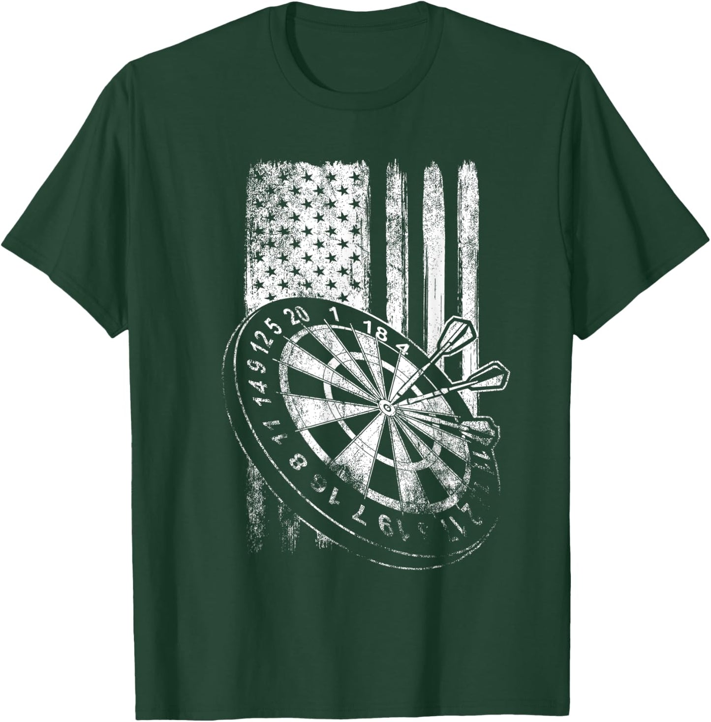 Patriotic US Flag Dartboard Dart Darts Player Men T-Shirt - T-Shirt | Forest